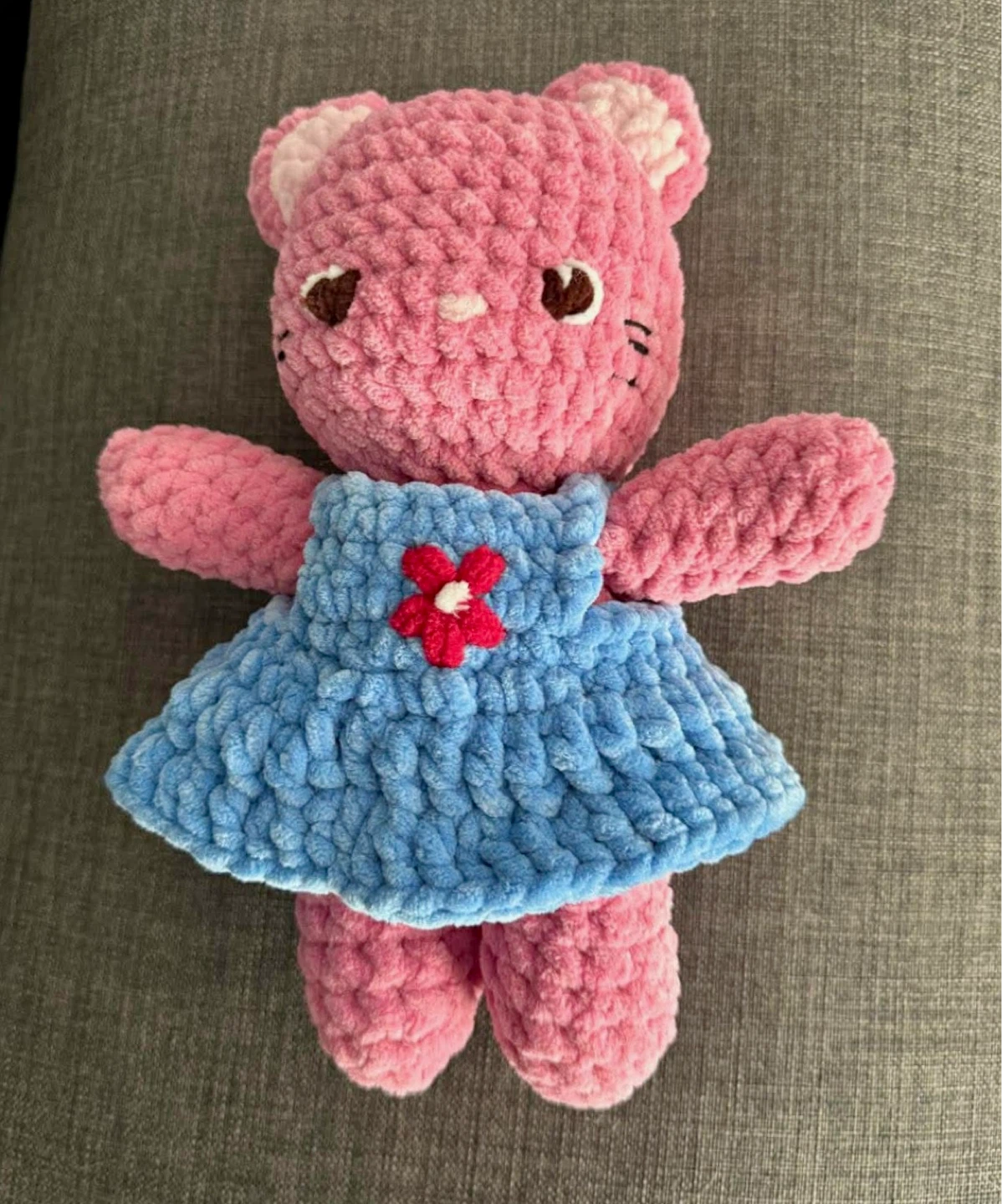 Handmade Pink Plush Bunny & Cat Toys - photo 2
