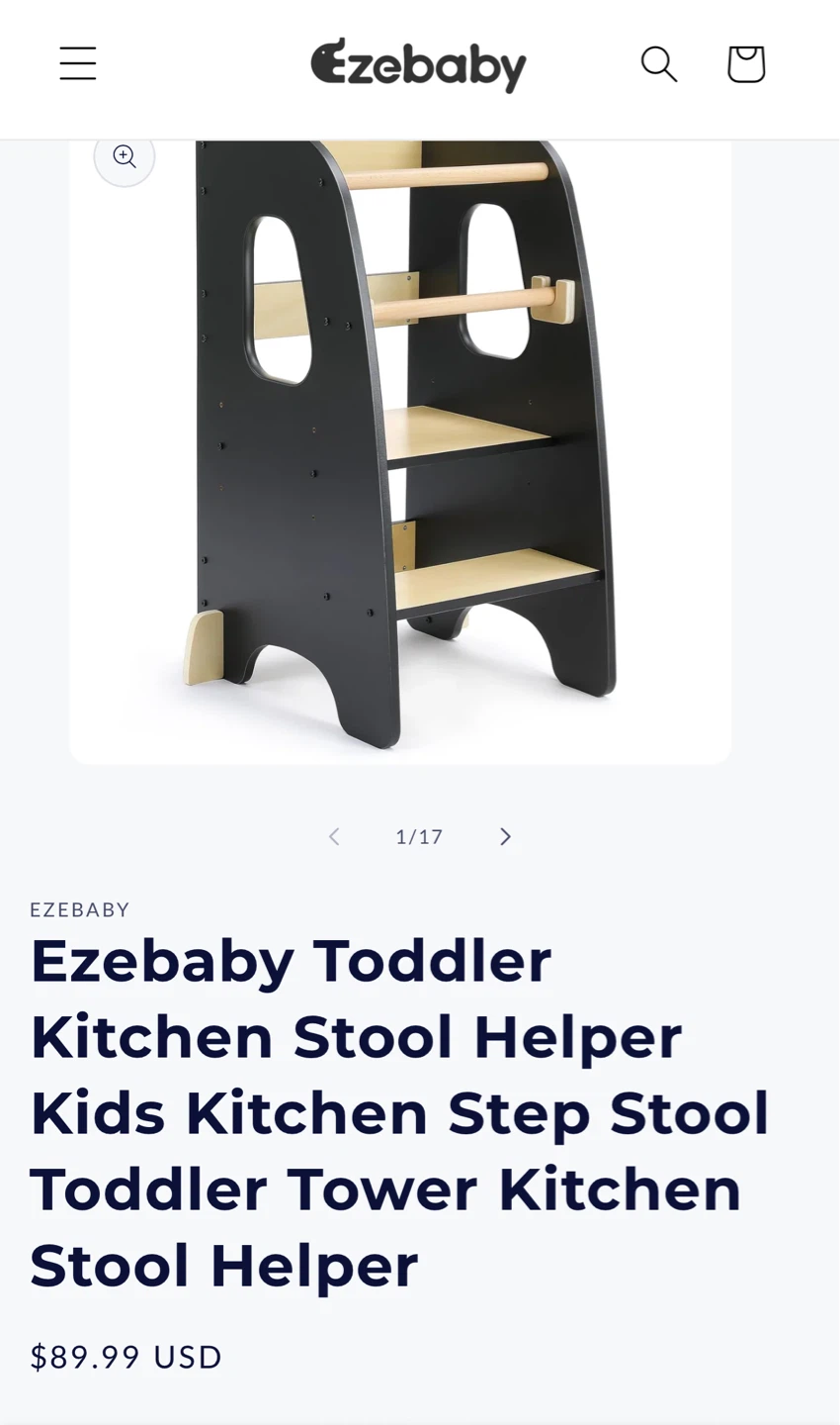 EzeBaby Toddler Kitchen Step Stool Helper