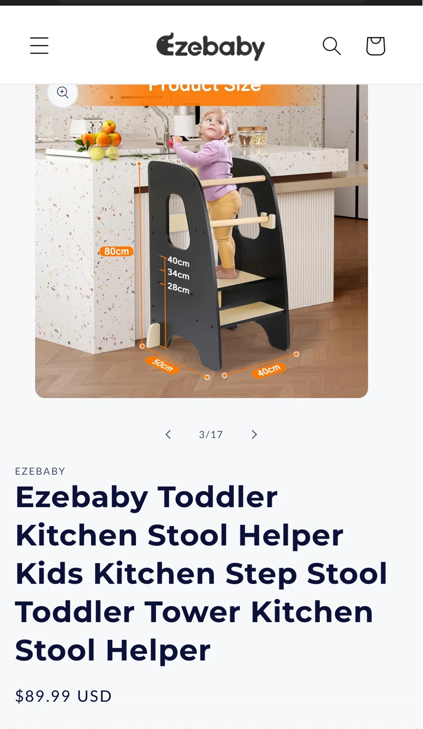 EzeBaby Toddler Kitchen Step Stool Helper - photo 2