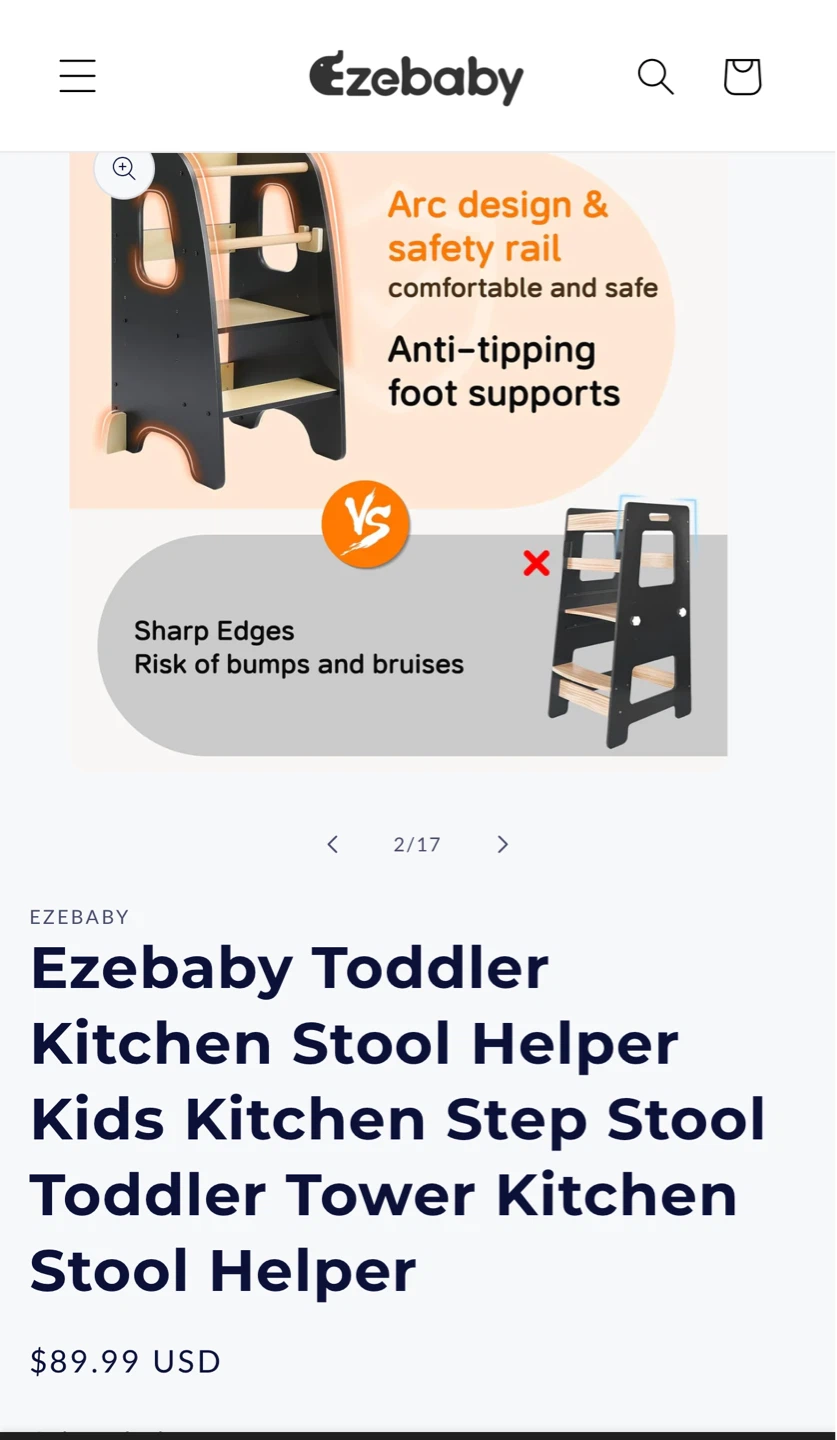 EzeBaby Toddler Kitchen Step Stool Helper - photo 3