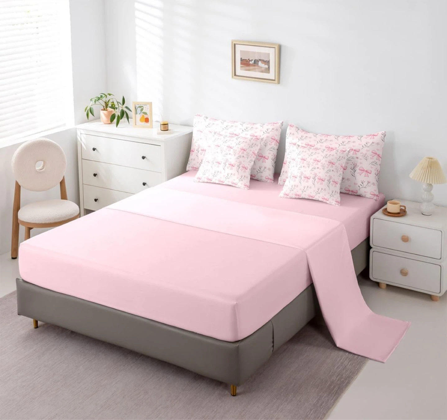 Pink Bow Floral Comforter Set - twin - photo 3