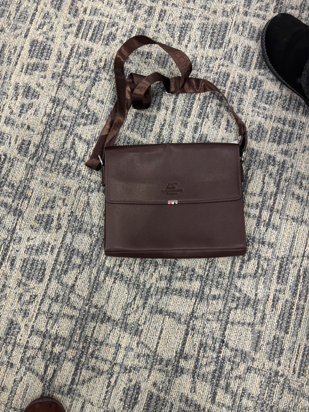 Brown Faux Leather Messenger Bag - photo 2