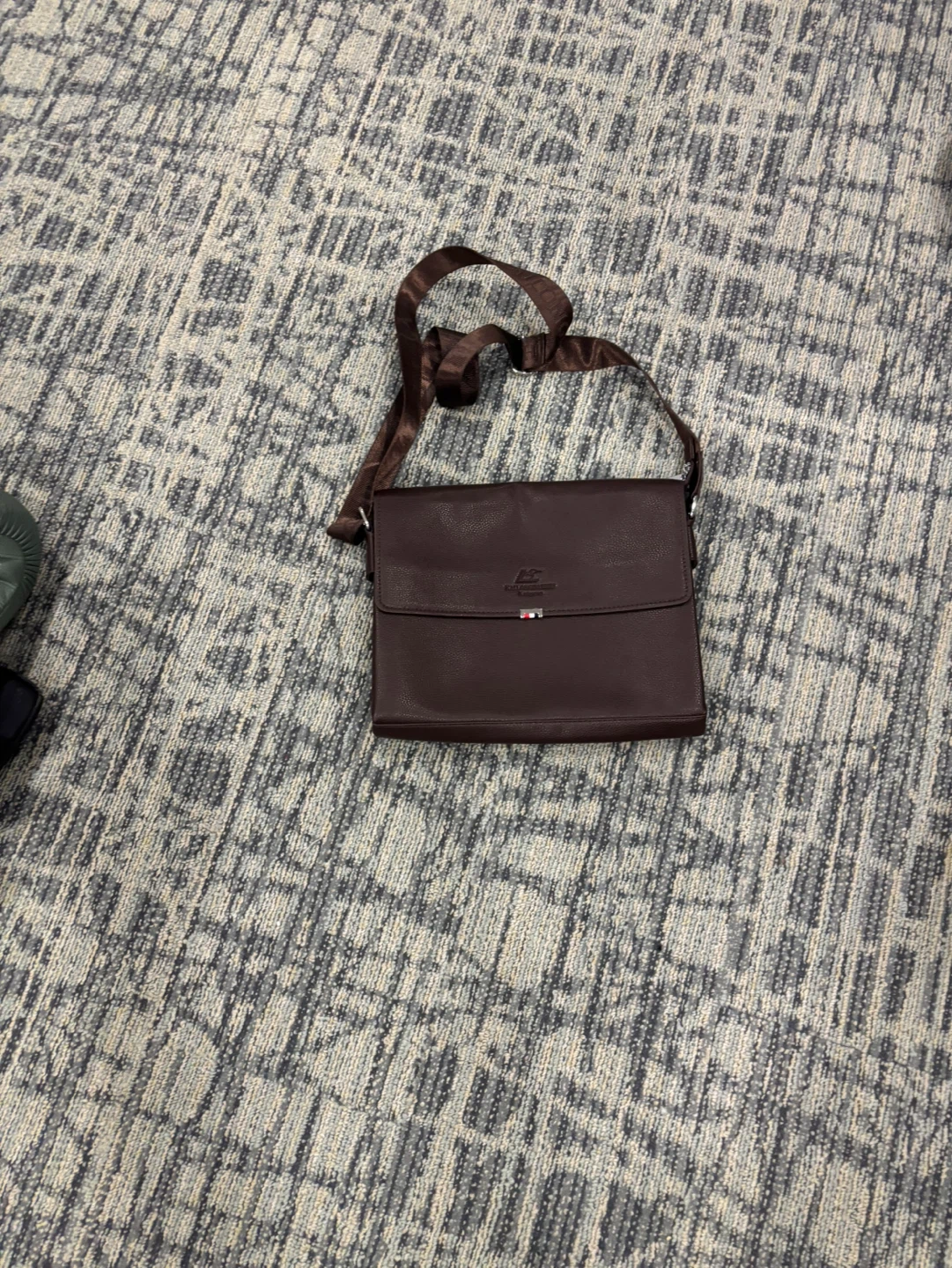 Brown Faux Leather Messenger Bag