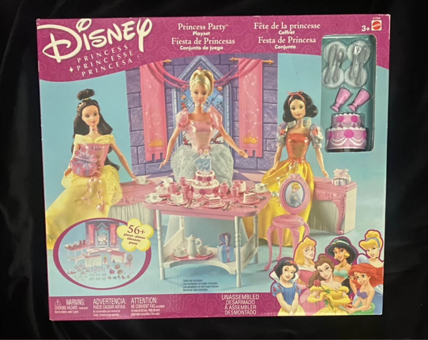 RARE 2002 Mattel Disney Princess Party Set - Original Main 6 Era