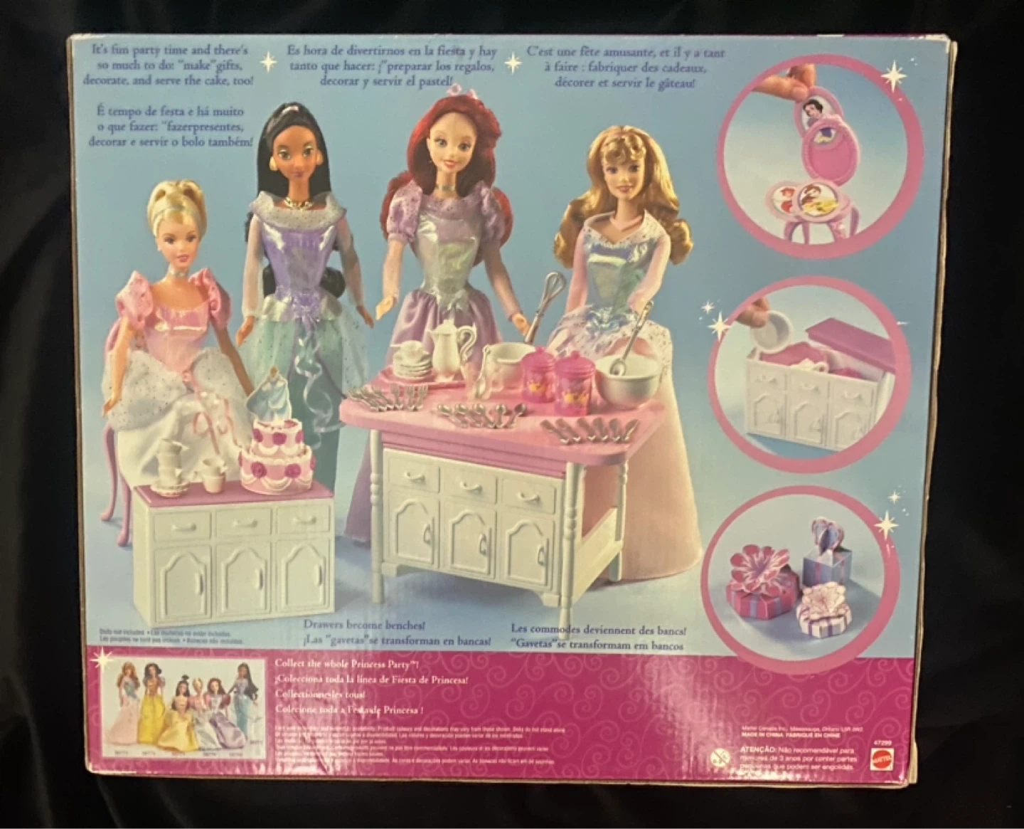 RARE 2002 Mattel Disney Princess Party Set - Original Main 6 Era - photo 2