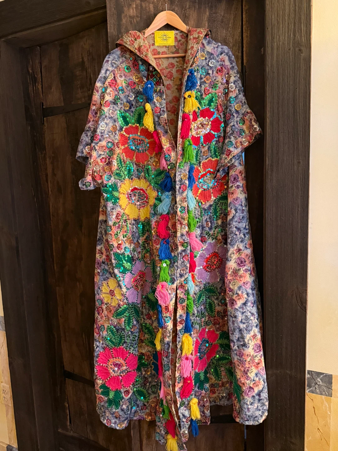 Festival Universe Embroidered Tassel Duster Kimono