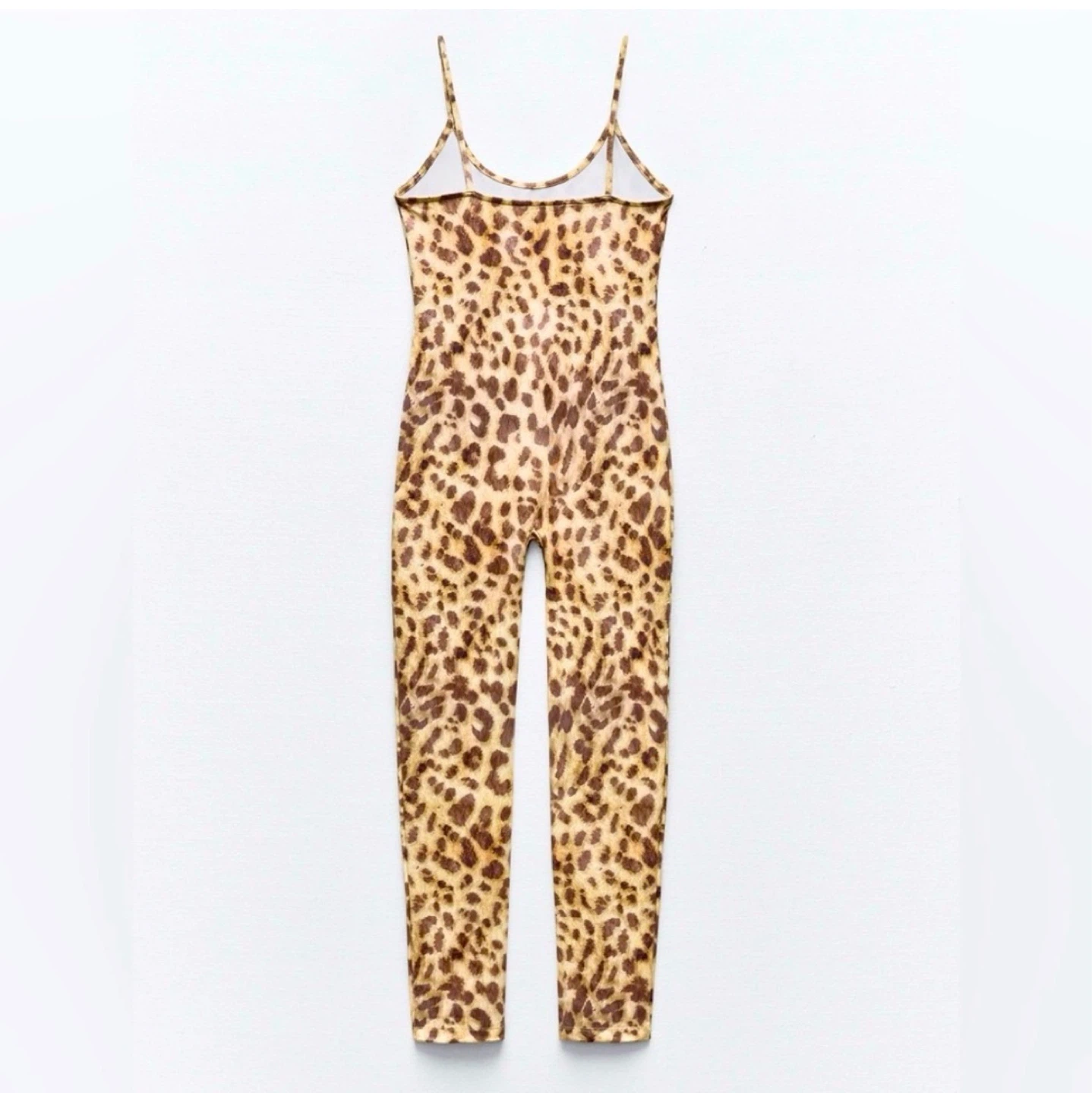 Zara Leopard Print Spaghetti Strap Jumpsuit - photo 2