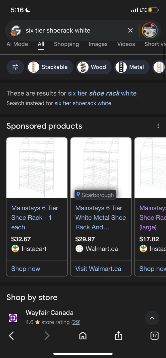 6 Tier Shoe Rack - White - photo 2