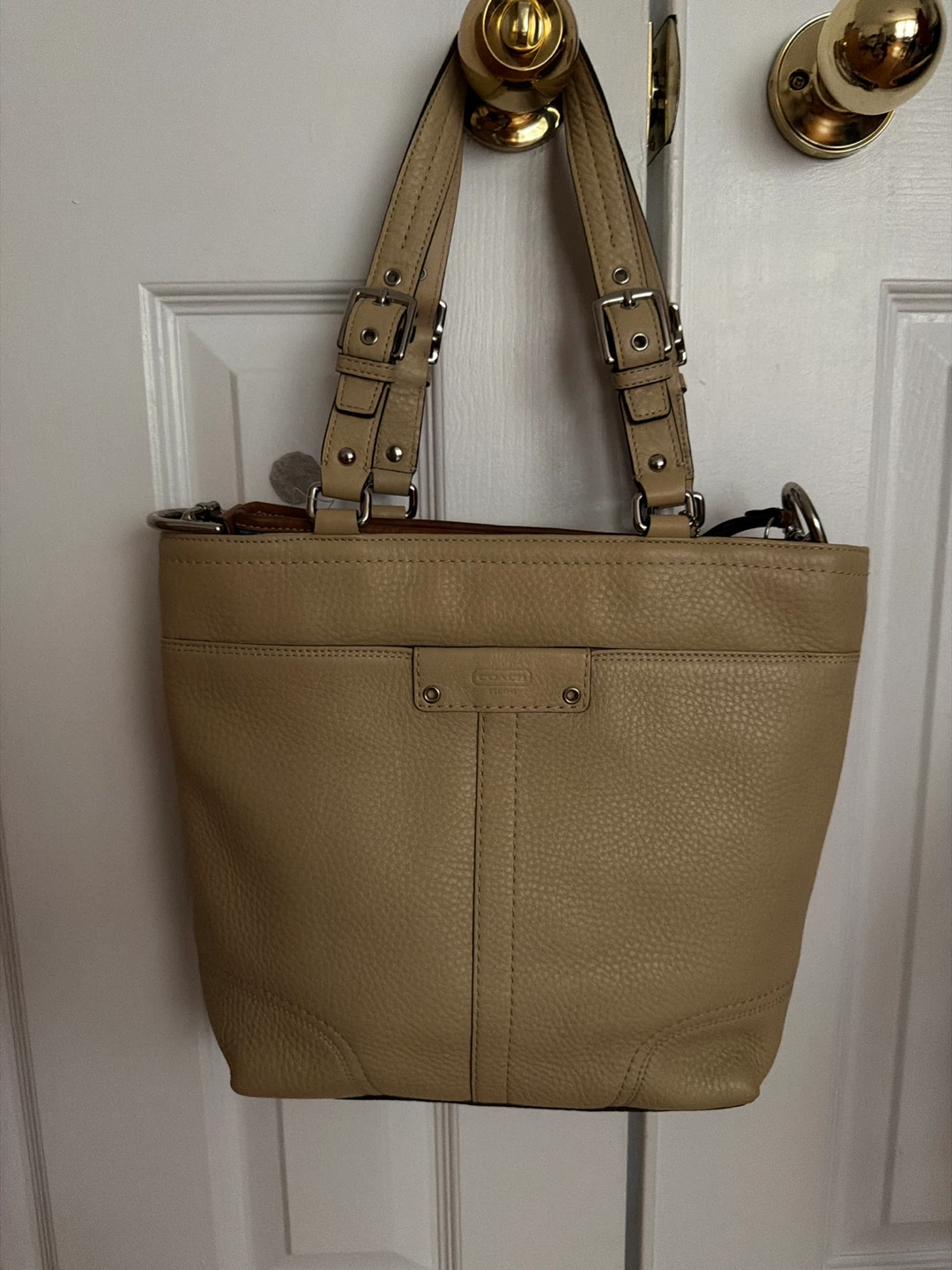 New Coach Light Yellow Leather Tote Bag
