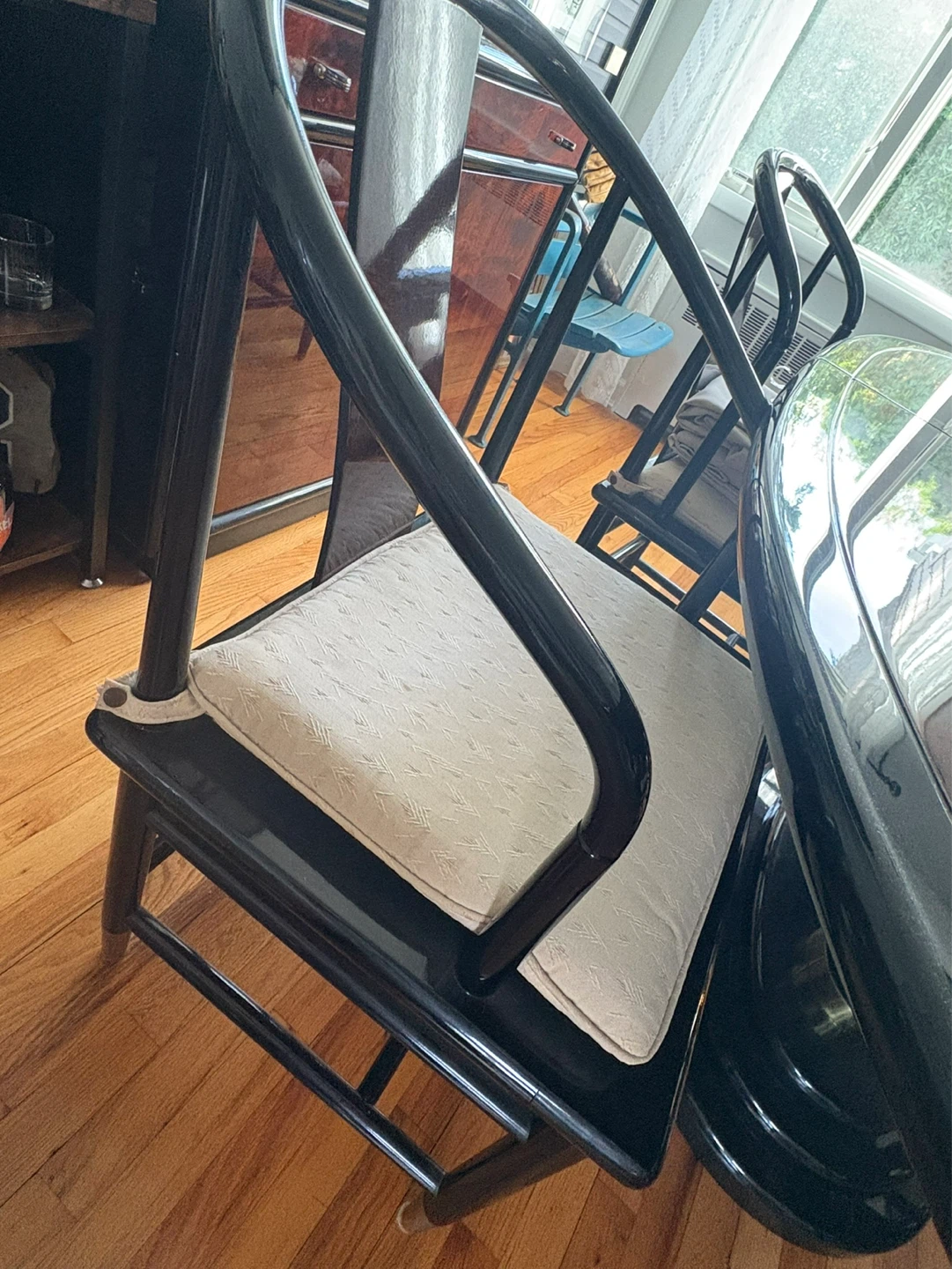 Henredon Black Lacquer and Cane Dining Chairs (Set of 4) - photo 4