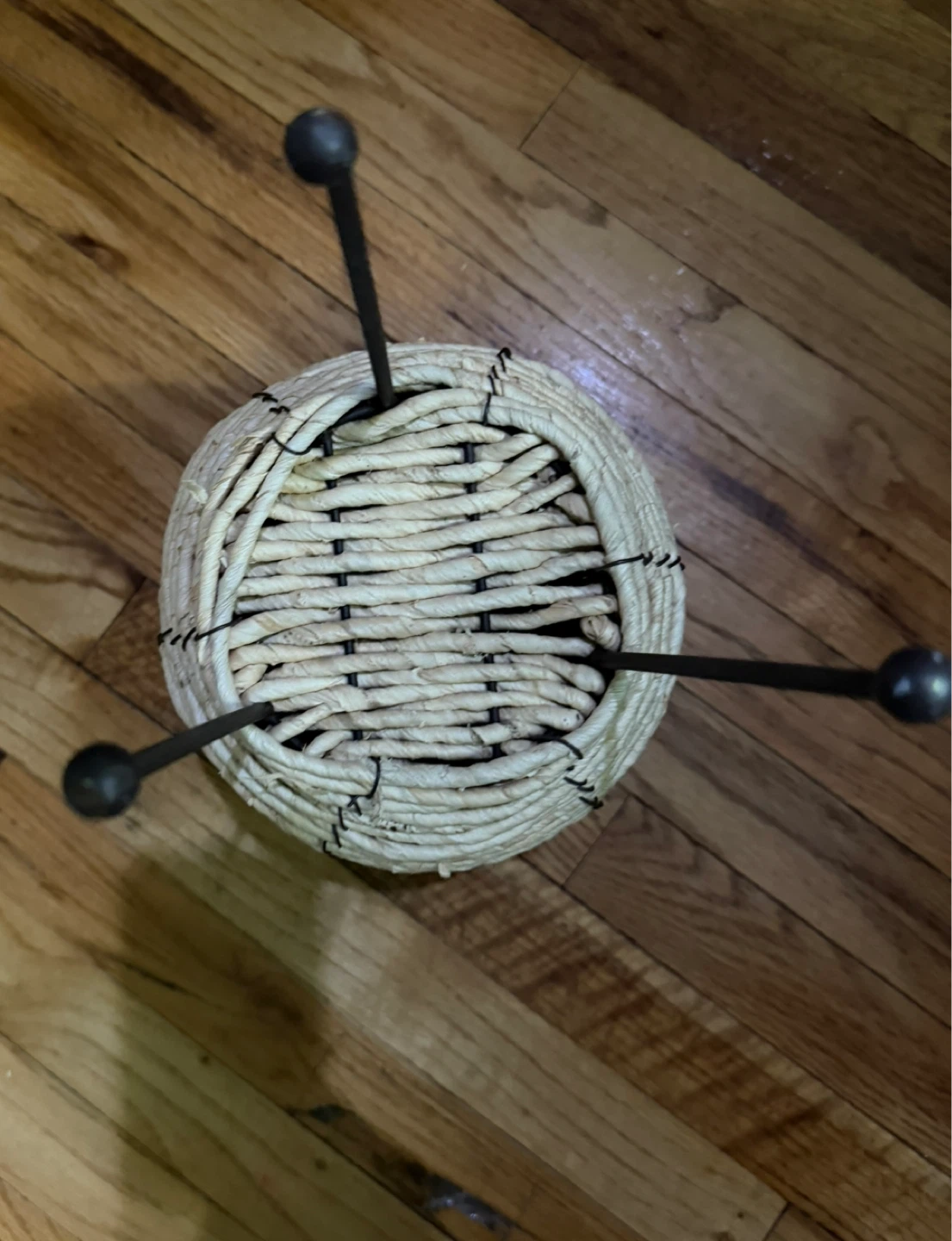 Boho Woven Basket Planter with Metal Legs - photo 4