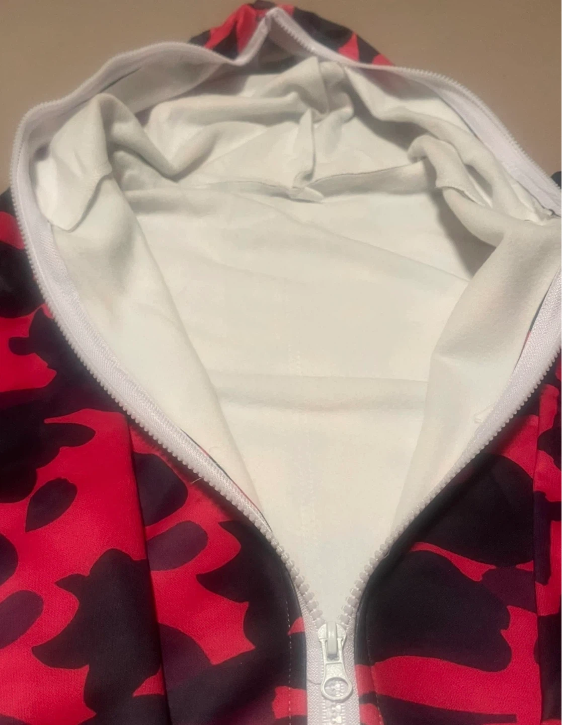 Red and Black Camo Zip-Up Hoodie - photo 3
