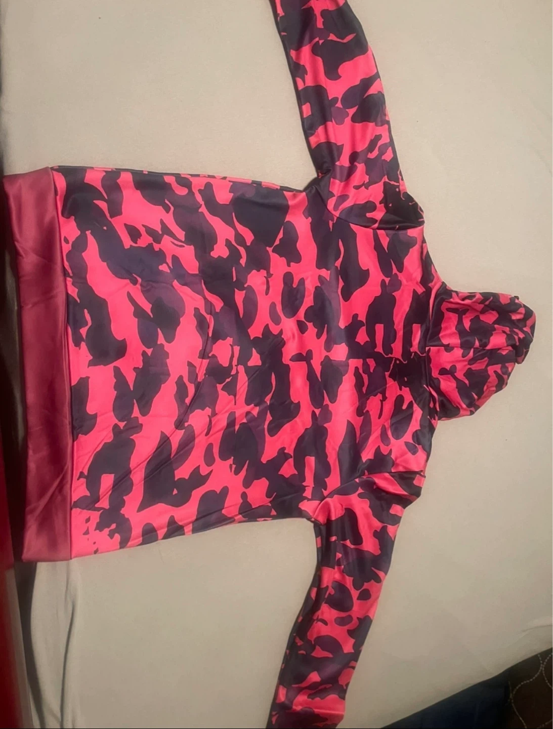 Red and Black Camo Zip-Up Hoodie - photo 2