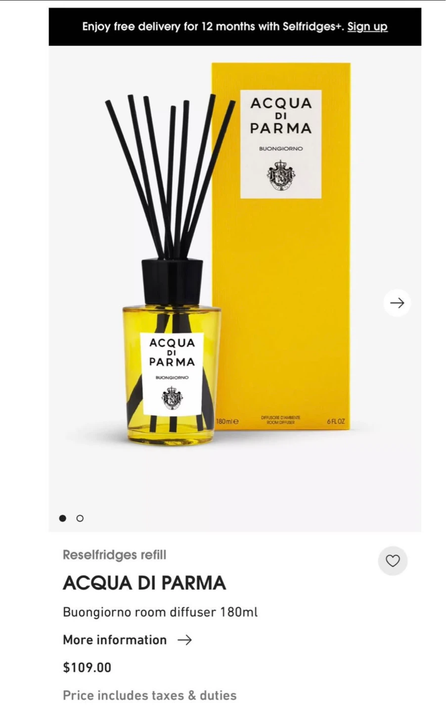 Acqua di Parma Buongiorno Room Diffuser 180ml - photo 2