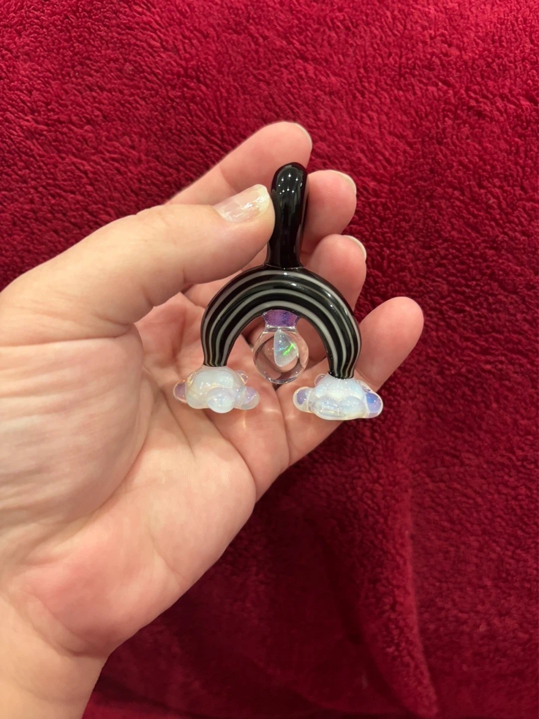 Glass Rainbow Pendant with Clouds - photo 2