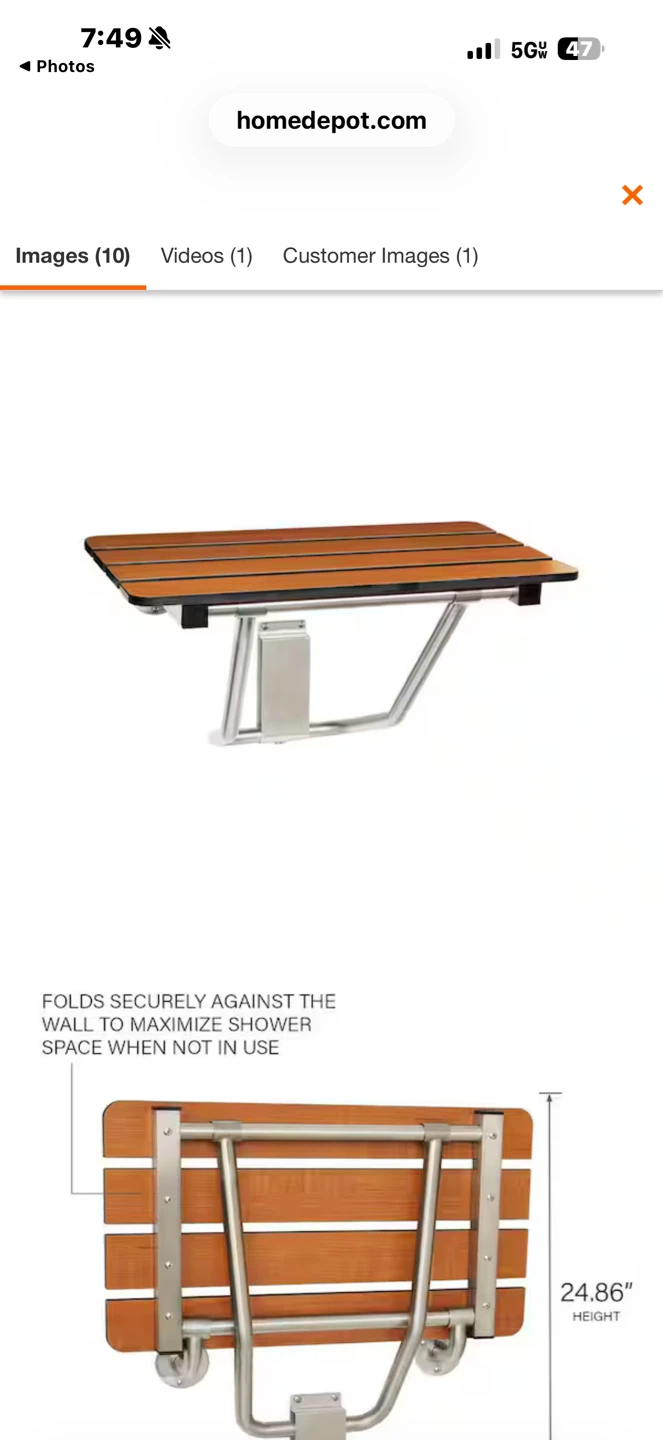 Wall-Mounted Foldable Shower Seat