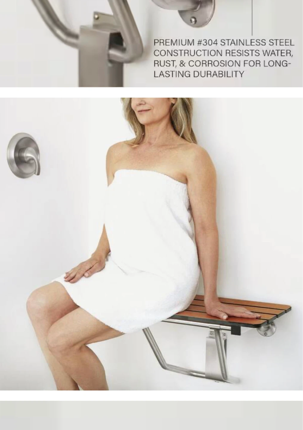 Wall-Mounted Foldable Shower Seat - photo 3