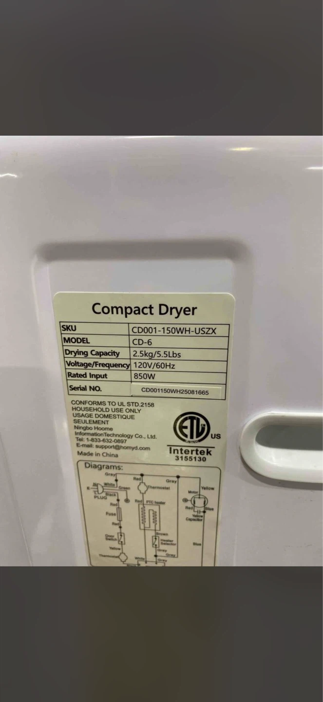 Homdy CD-6 Compact Dryer - photo 4