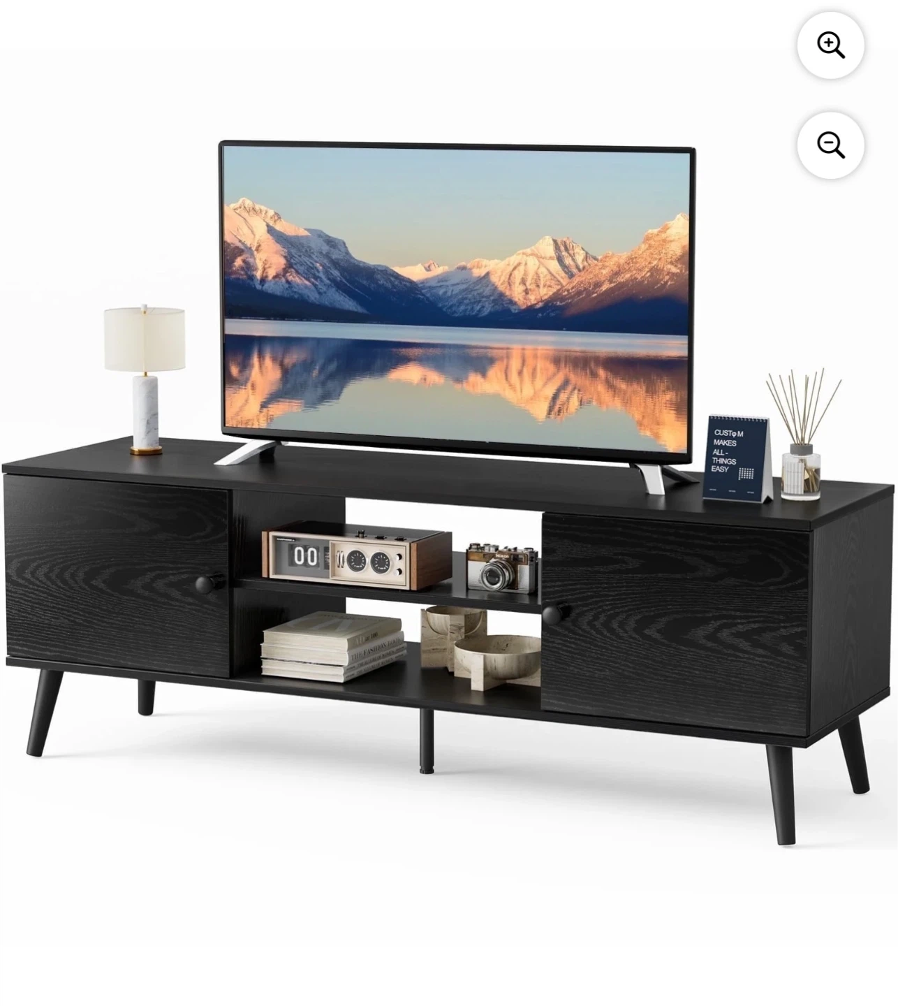 Black TV Stand Console - 53.5" Long