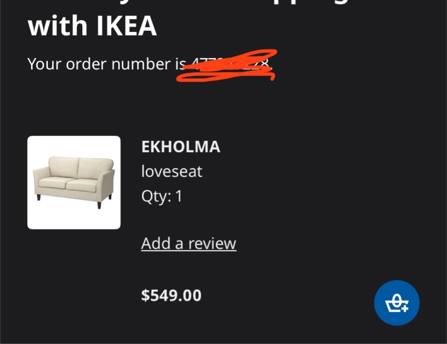 IKEA EKHOLMA Loveseat LIKE NEW - photo 3