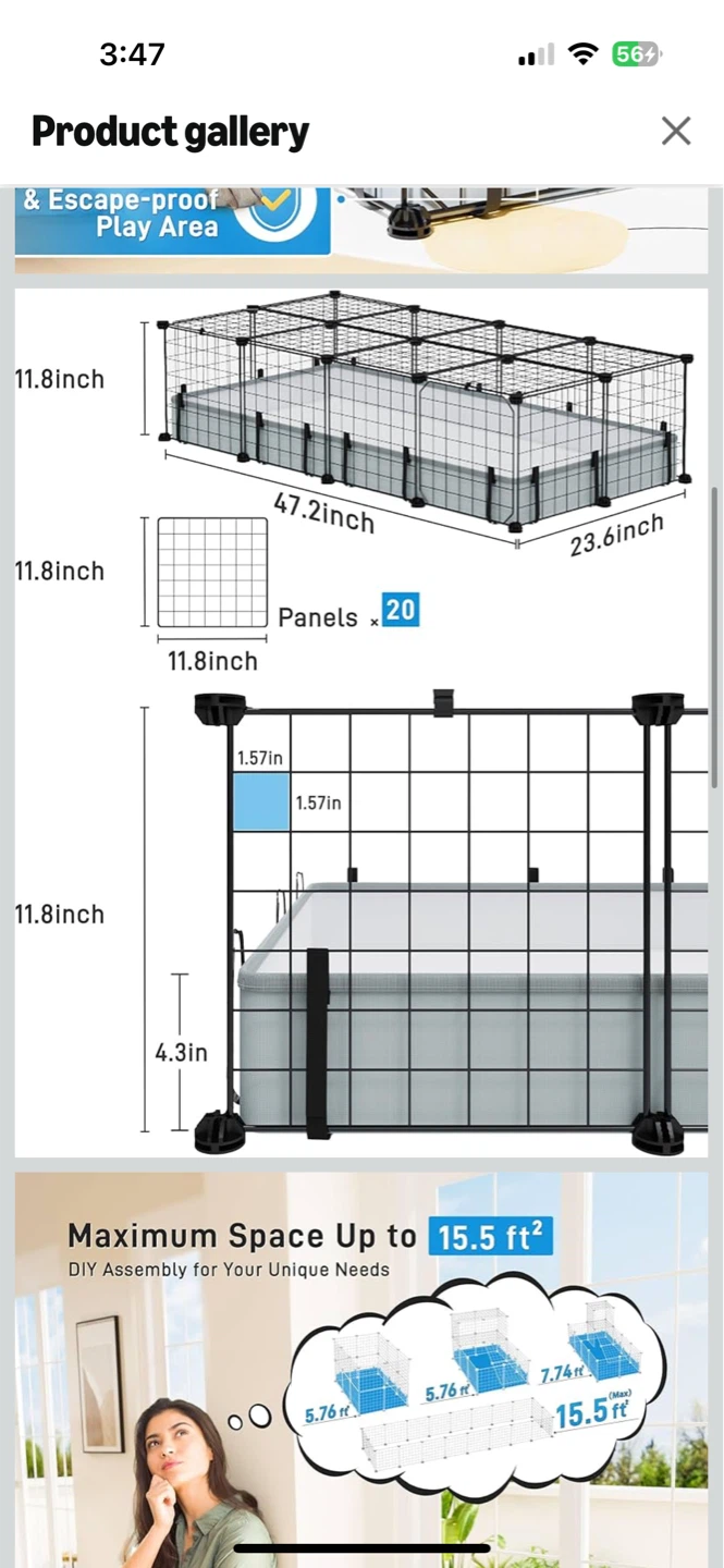 BUCATSTATE 20 Panel Small Animal Playpen with Waterproof Mat - photo 3