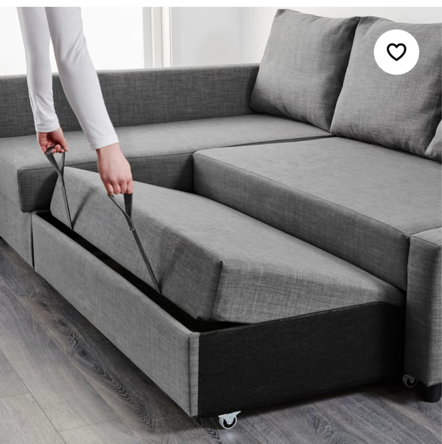 Grey Sectional Sofa Bed with Storage