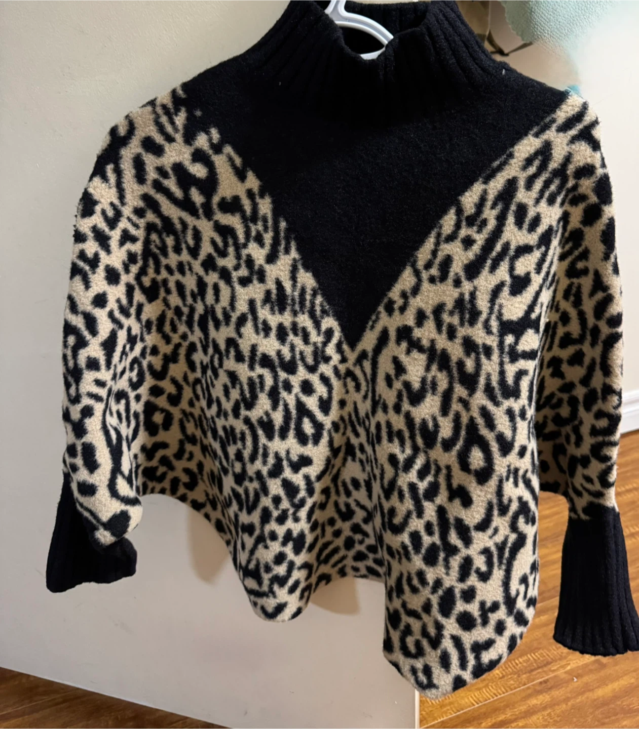 Leopard Print Mock Neck Sweater