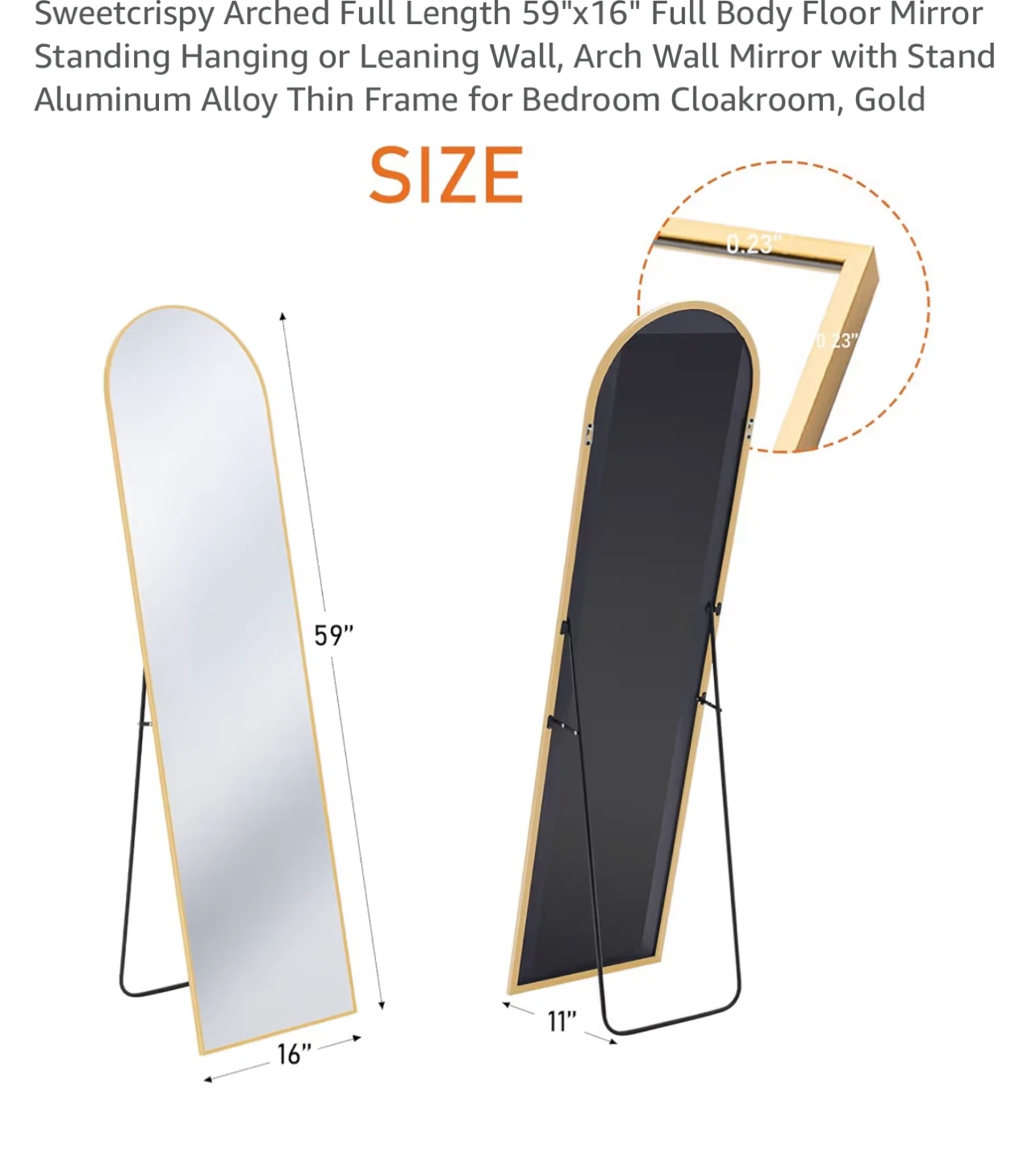 Sweetcrispy Arched Full Length Mirror - photo 2