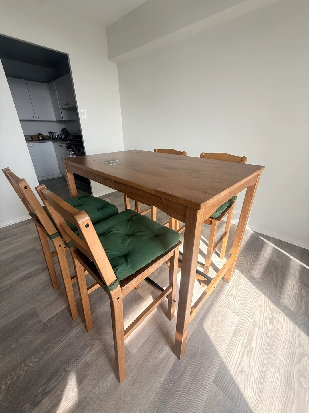 Wooden Bar Table with 4 Stools - photo 4