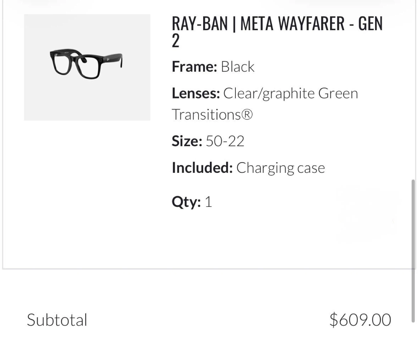 Ray-Ban Meta Wayfarer Gen 2 Smart Glasses – New in Box - photo 2