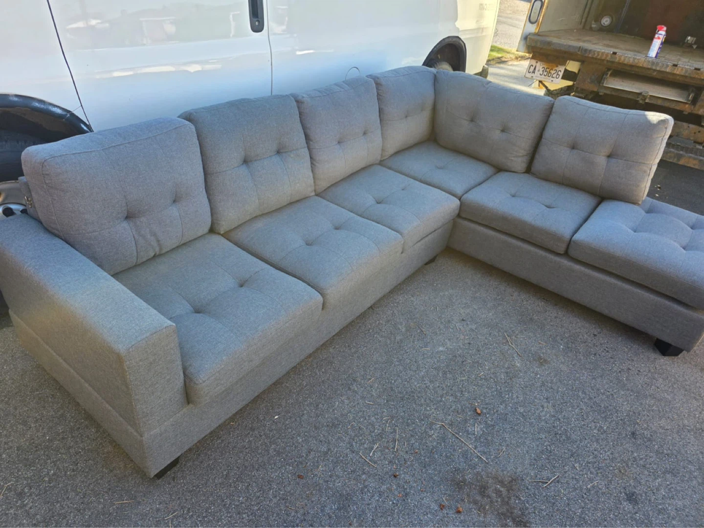 Grey Sectional Sofa with Cup Holder - photo 4