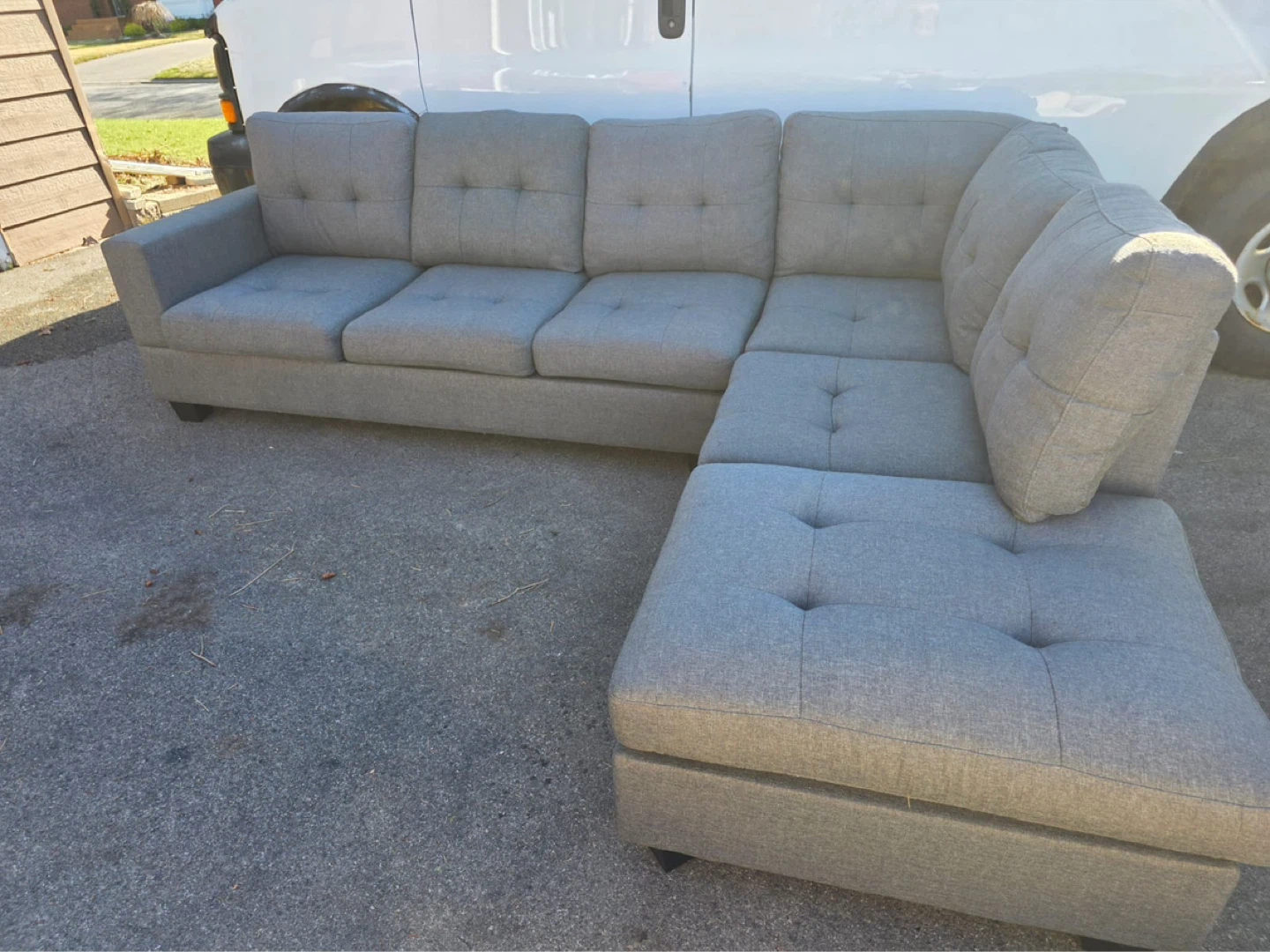 Grey Sectional Sofa with Cup Holder - photo 2