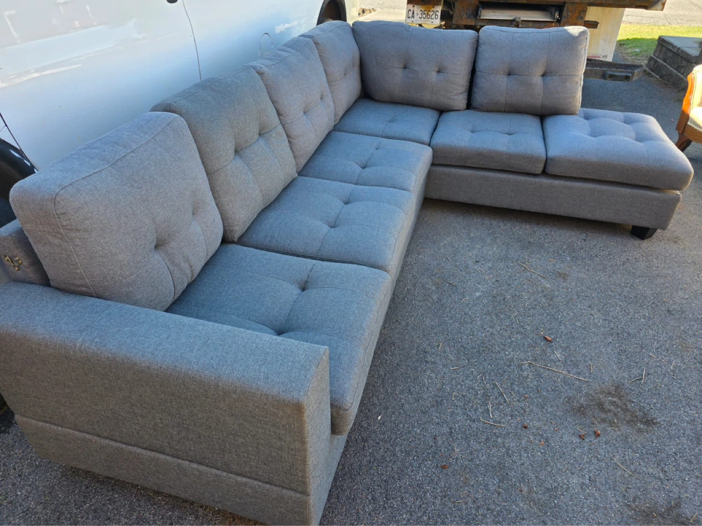 Grey Sectional Sofa with Cup Holder - photo 3