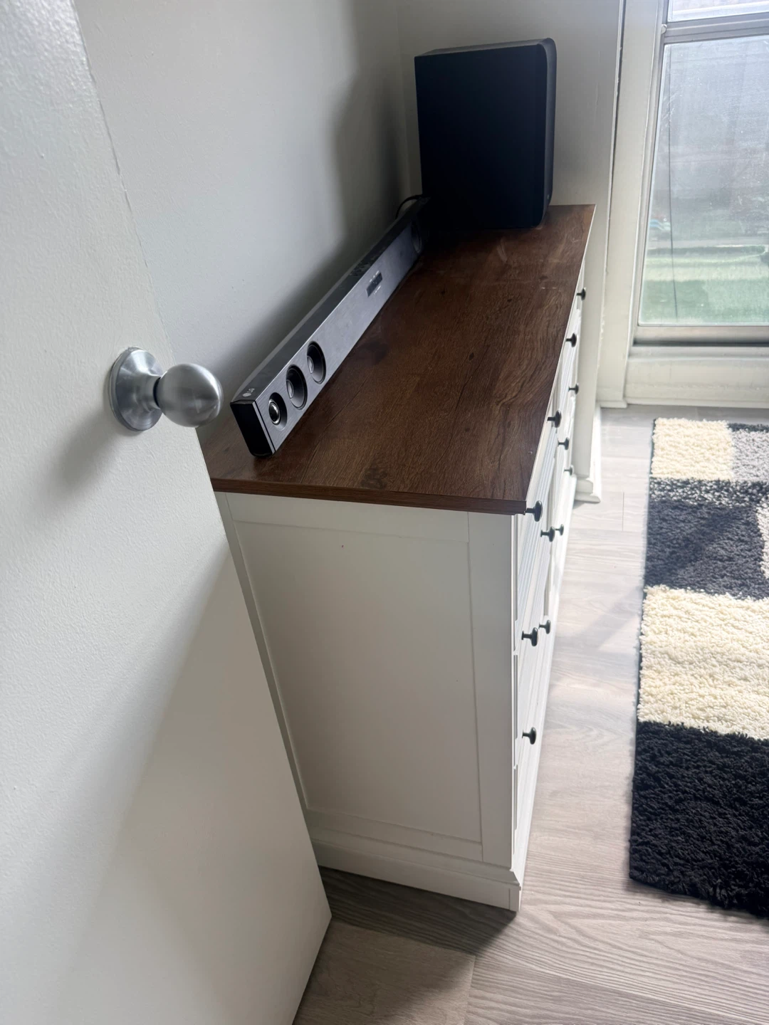 White Dresser with Wood Top - photo 3