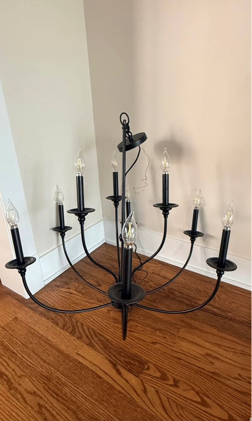 Black 9-Light Chandelier - photo 4
