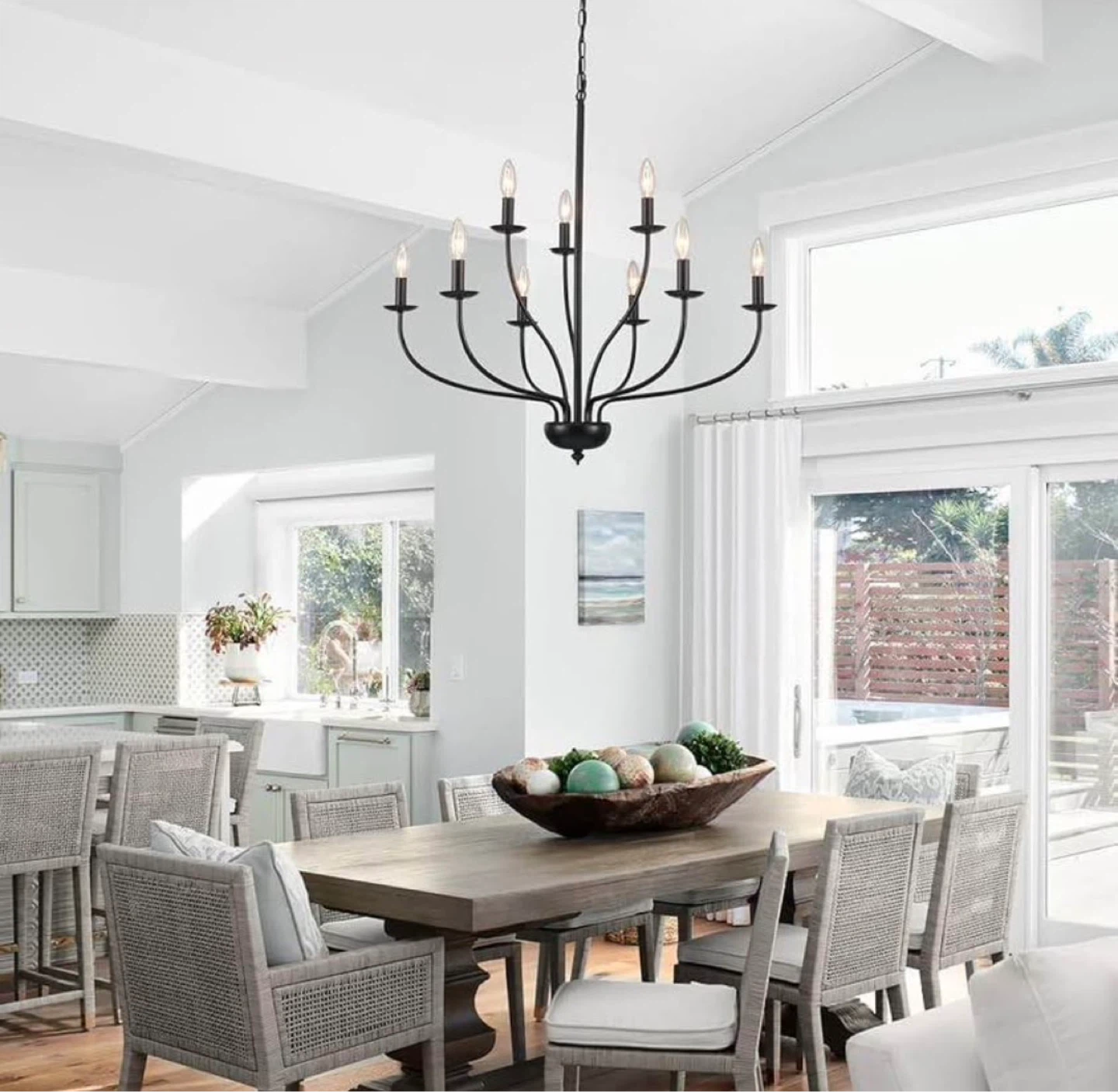 Black 9-Light Chandelier - photo 3