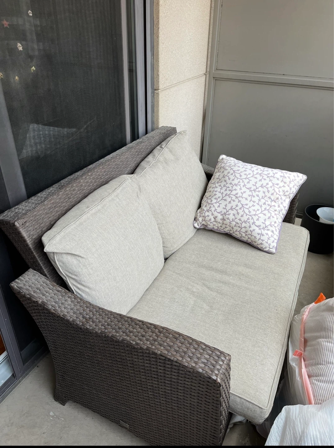 Outdoor Loveseat Sofa with Cushions +  storage