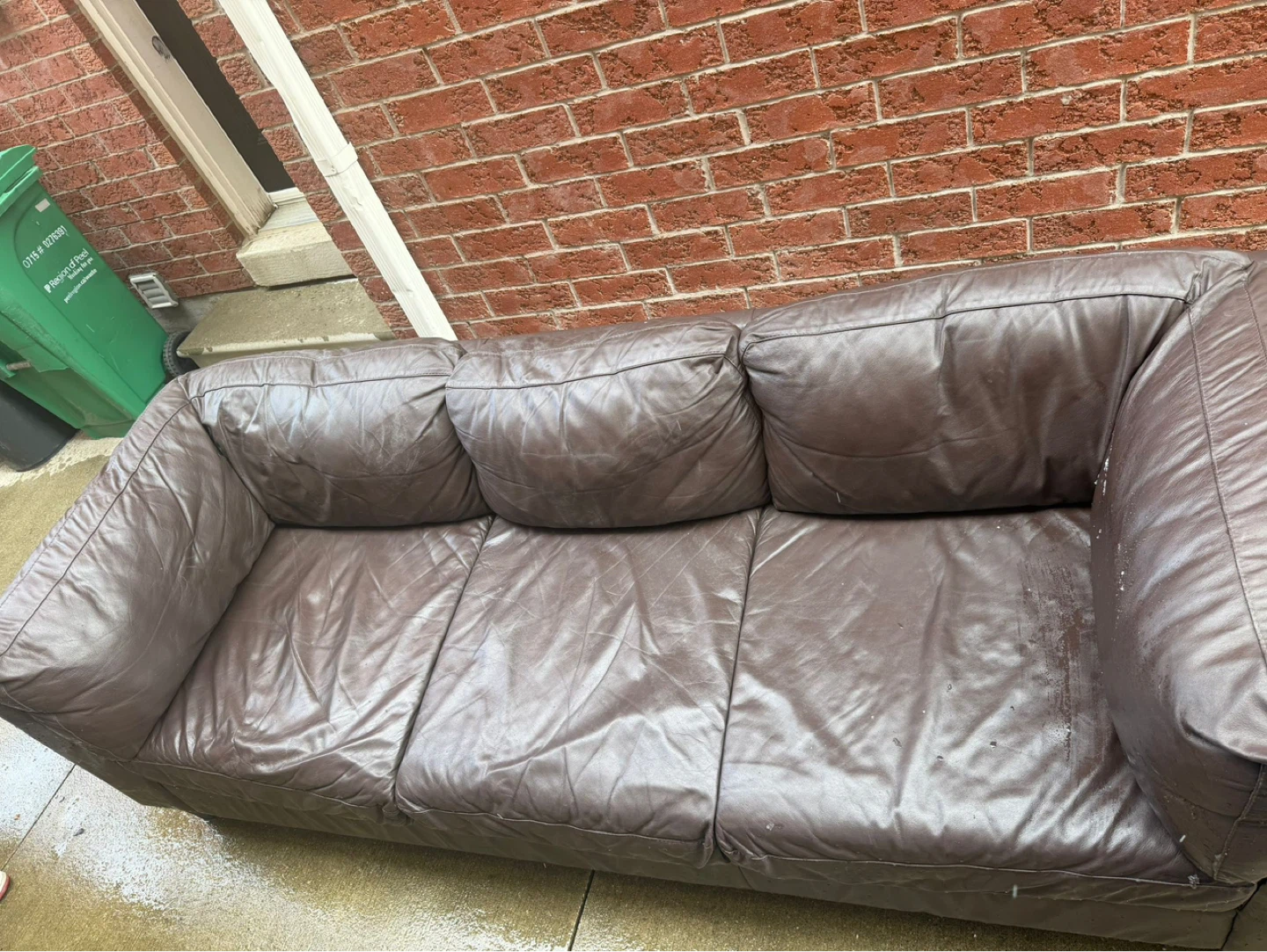 Brown Leather Sofa - photo 3