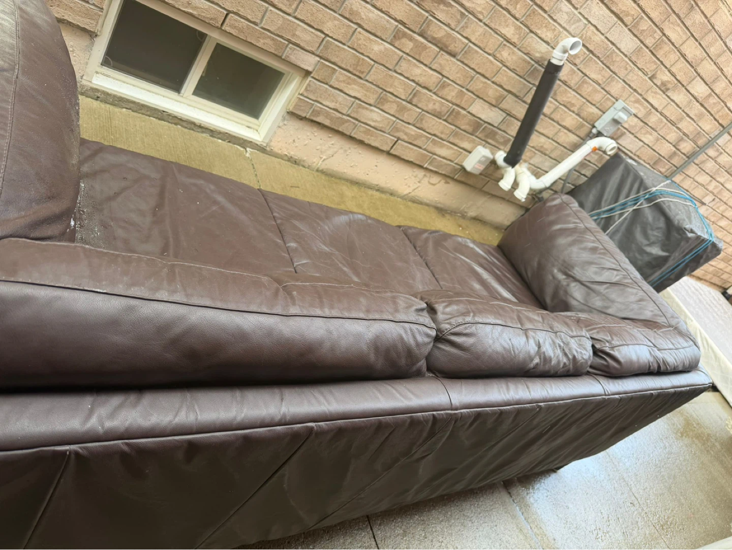 Brown Leather Sofa - photo 2
