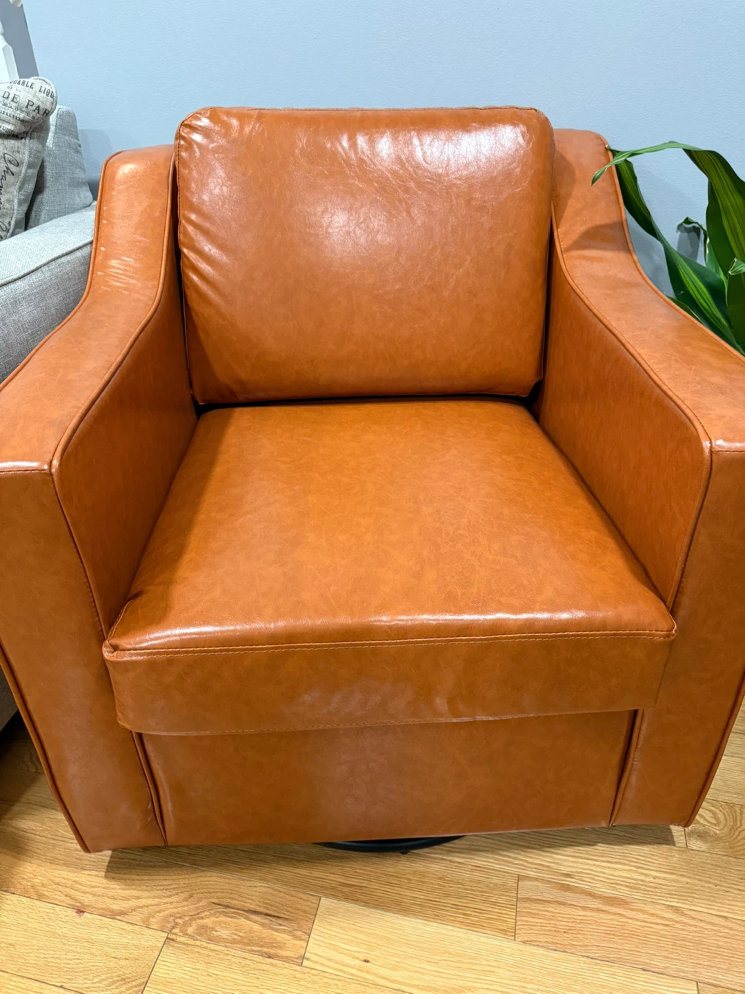 Brown Faux Leather Swivel Armchair (set-2) - photo 5