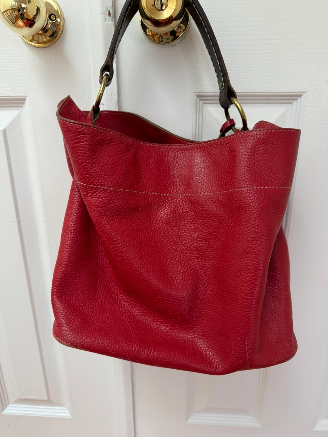 Rabeanco Red Leather Hobo Purse