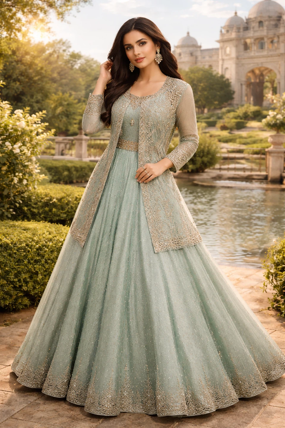 Women's Embellished Gown with Jacket
