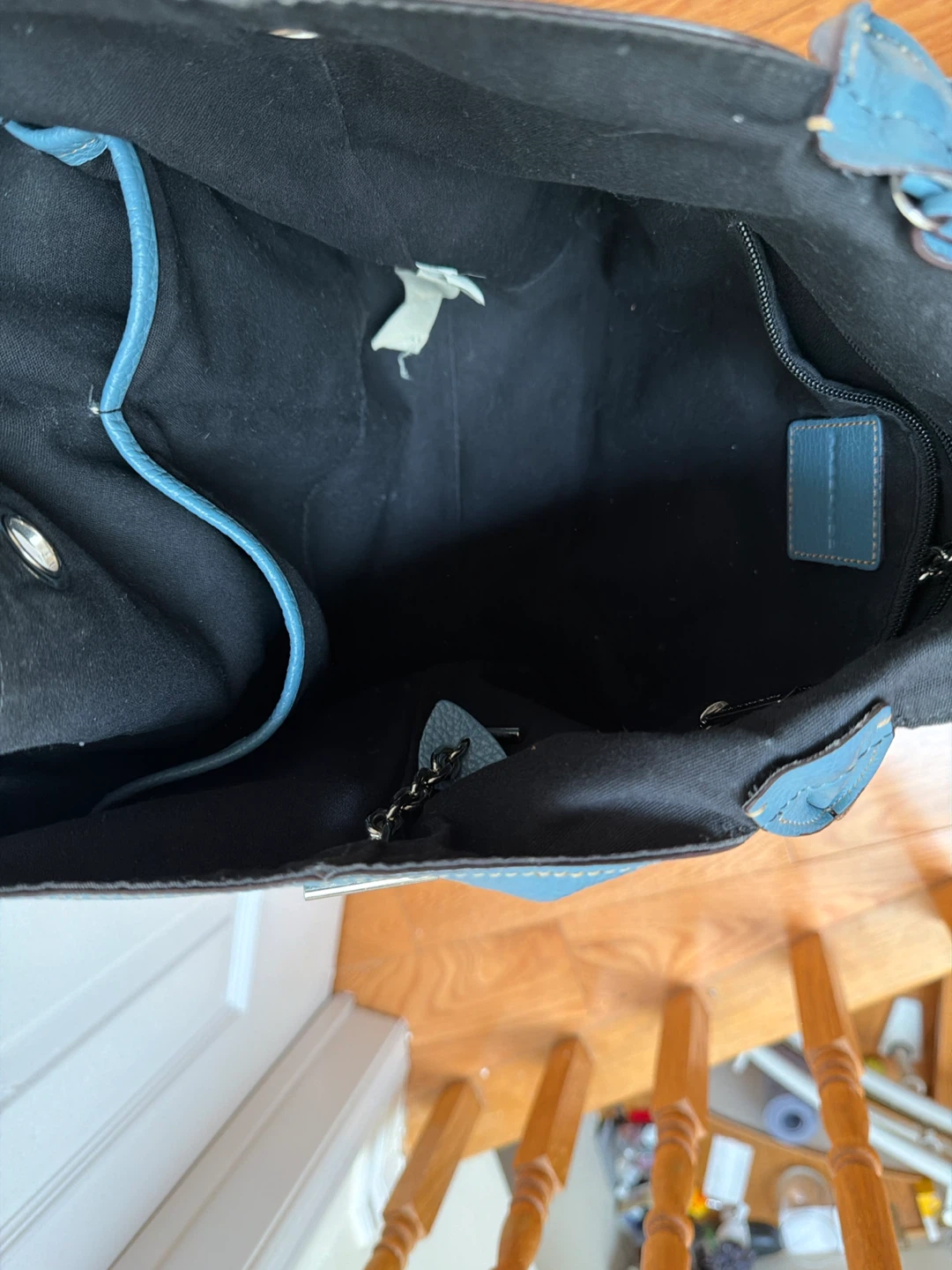 Rabeanco Blue Leather Tote Bag - photo 5