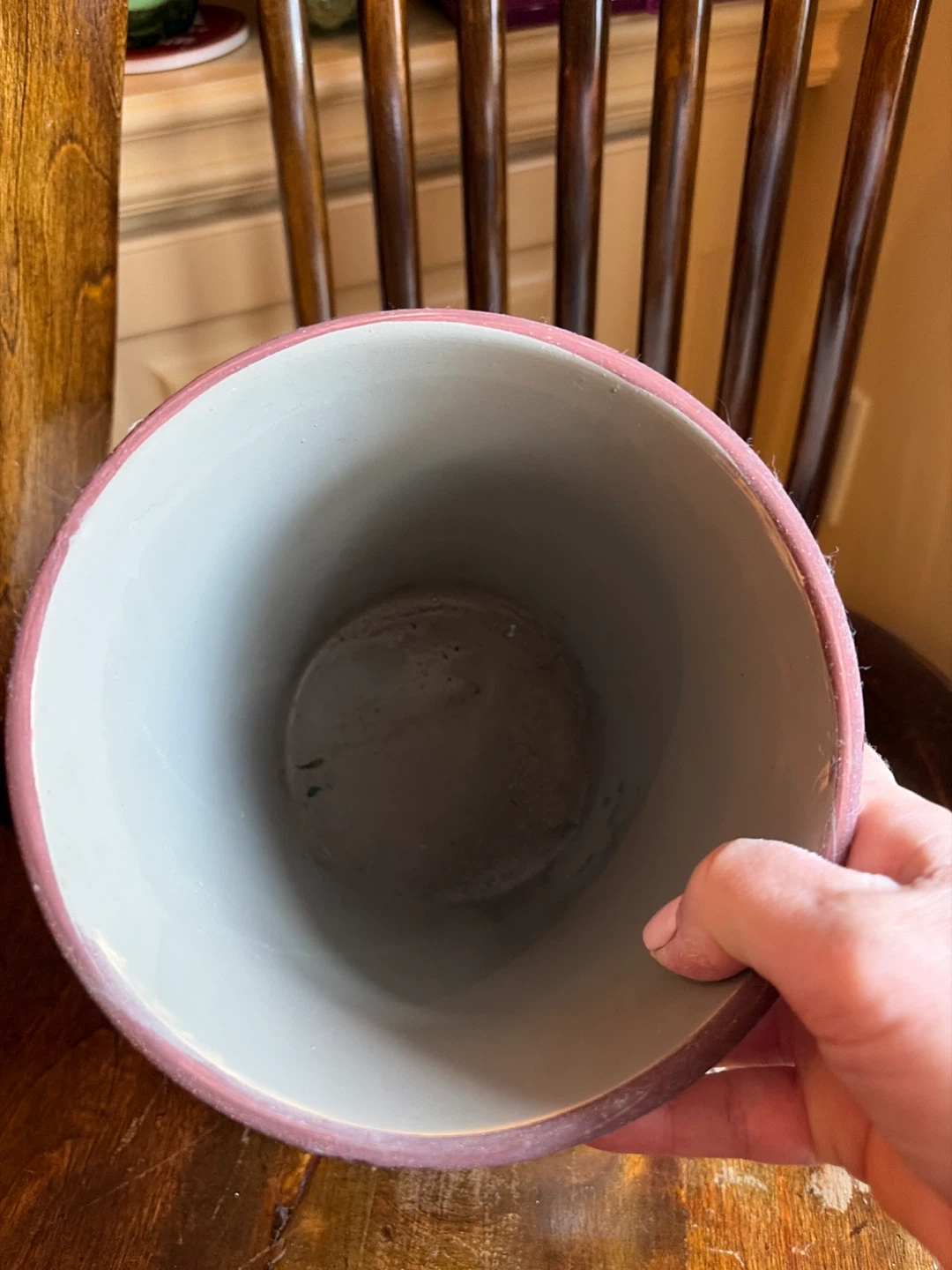 Crackle Vanilla Glazed Pot with Floral Details - photo 4