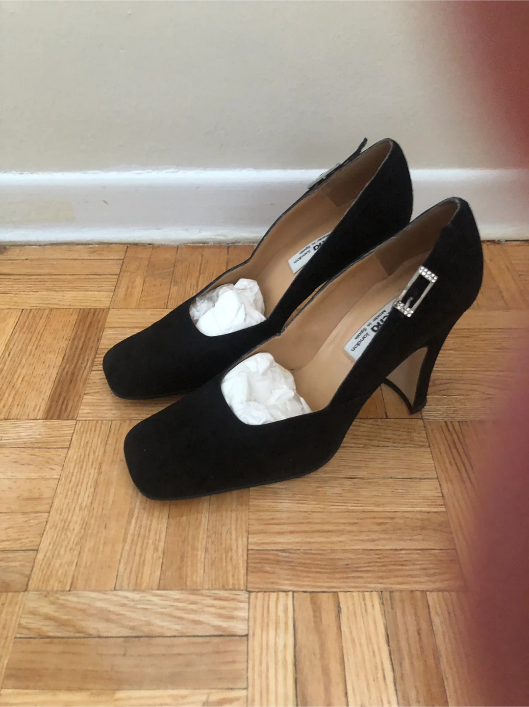 Black suede shoe