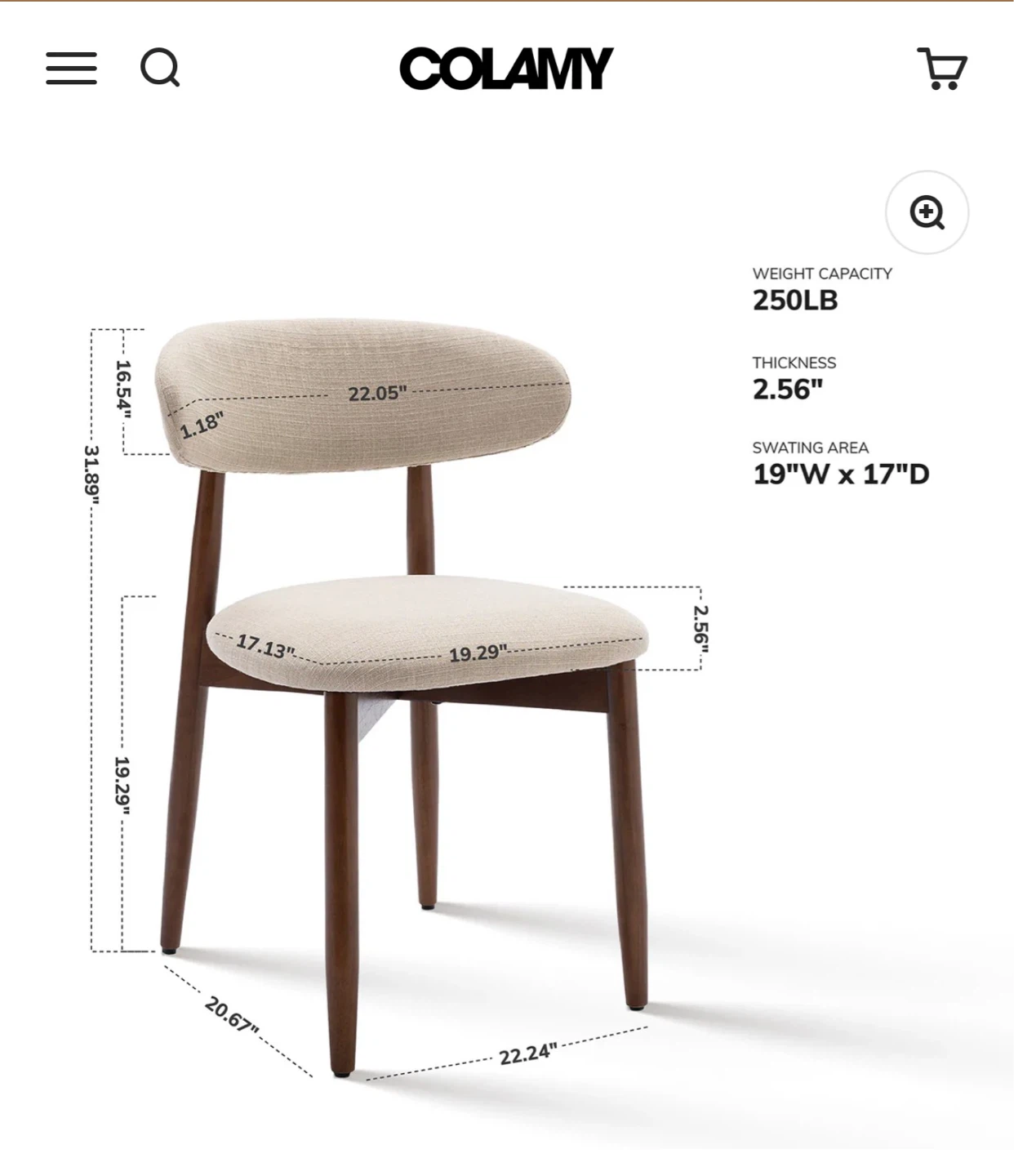 Colamy NOYA Mid-Century Modern Dining Chairs (Set of 2) - photo 2