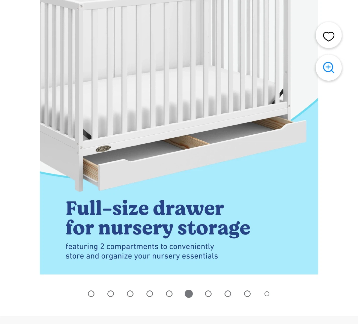 Graco Convertible Crib with Drawer - White - photo 4