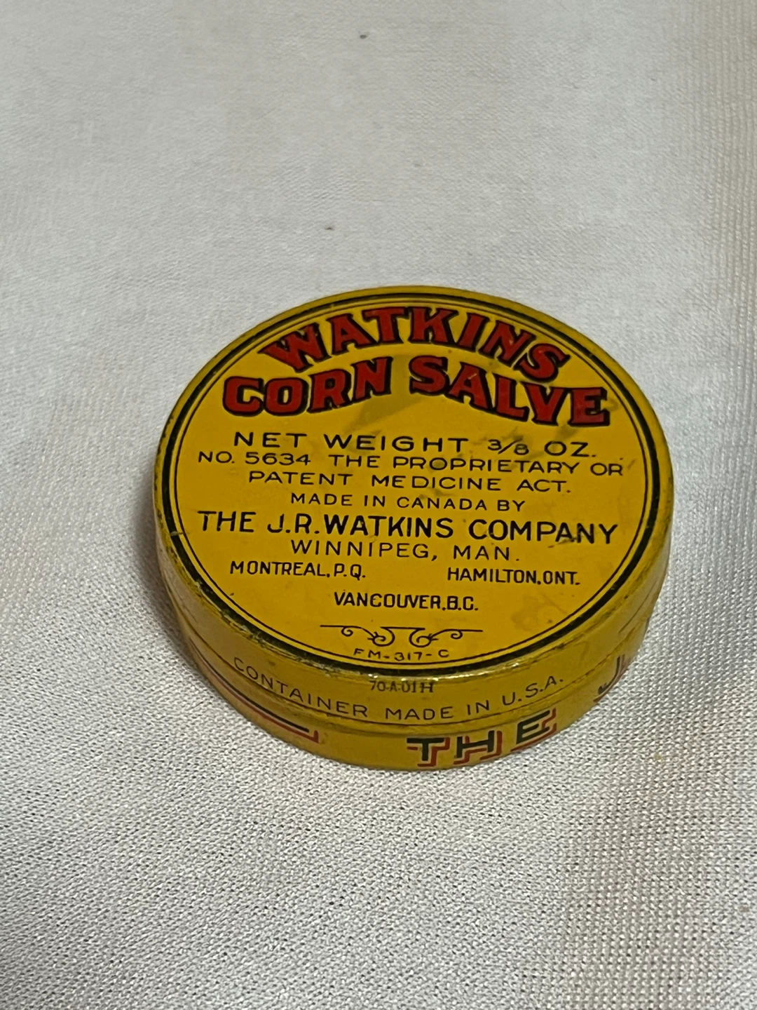 Antique Watkins Corn Salve Tin - photo 4