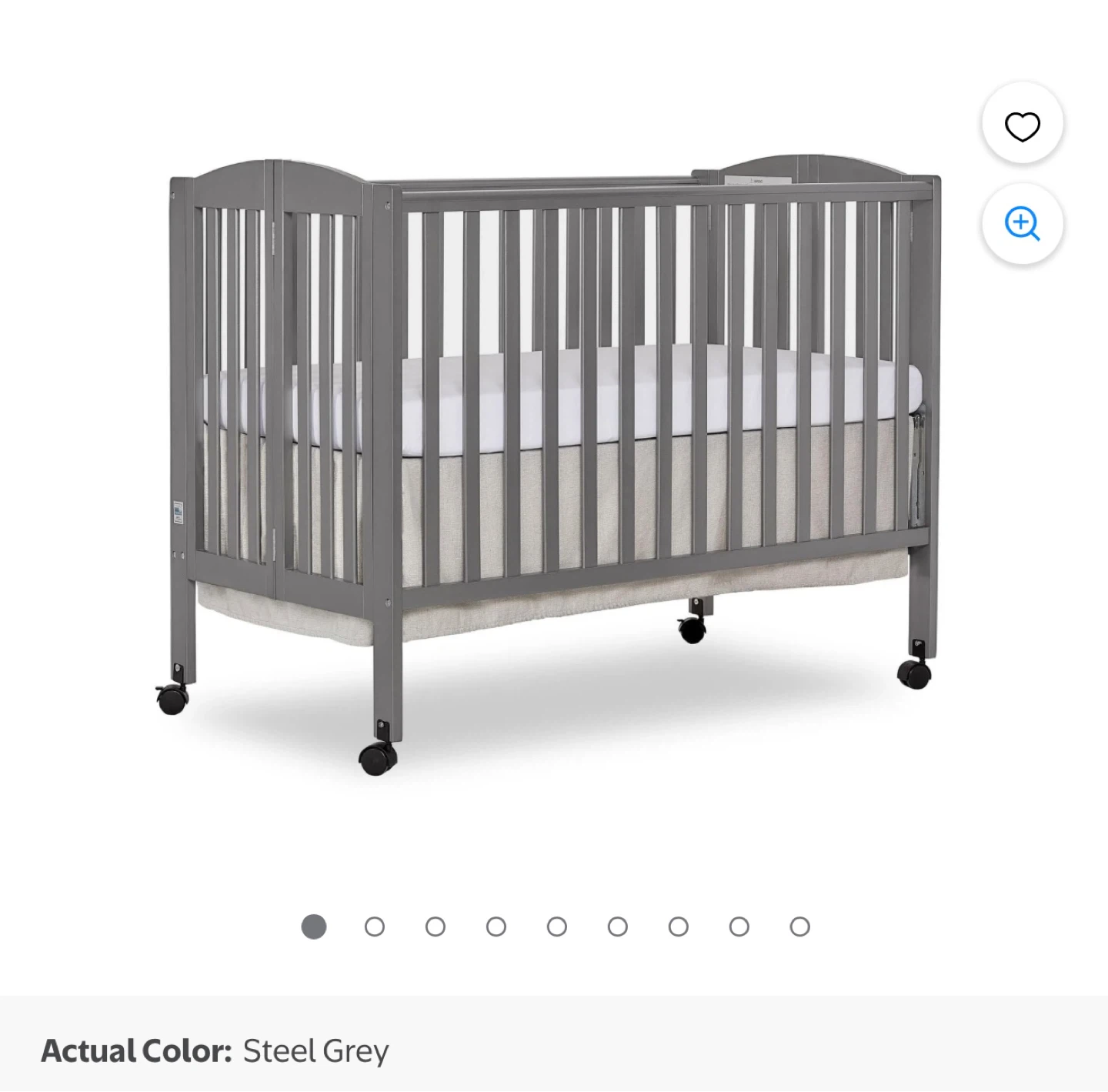 Dream On Me Portable Crib - Steel Grey - photo 2