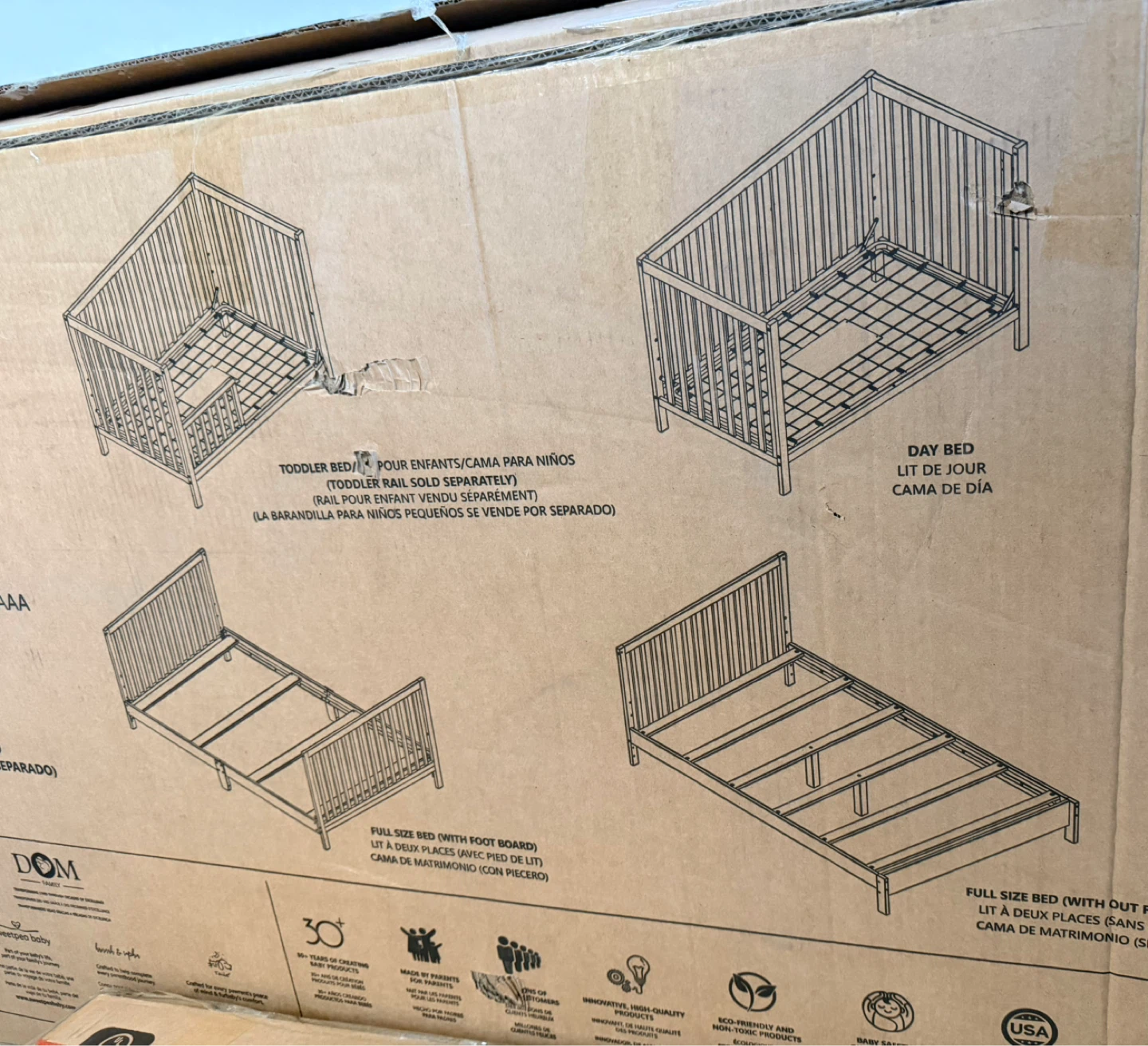 Dream On Me Synergy Mod 5-in-1 Convertible Crib - Cool Grey
